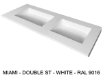 Plan vasque Design, fabrication sur mesure, Largeur 120 à 200 cm x Profondeur 40 à 60 cm, résine minérale ACRYSTONE® SOLID-SURFACE Finition lisse blanc mate, Livraison Offerte et Rapide.